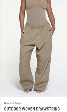 SKIMS Outdoor Woven Drawstring Pant in Wood